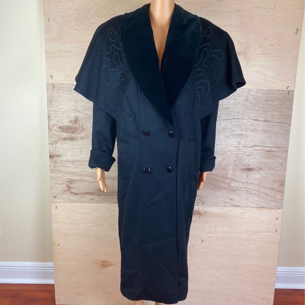 Vintage John Weitz Dressy Cape Wool Trench Coat
